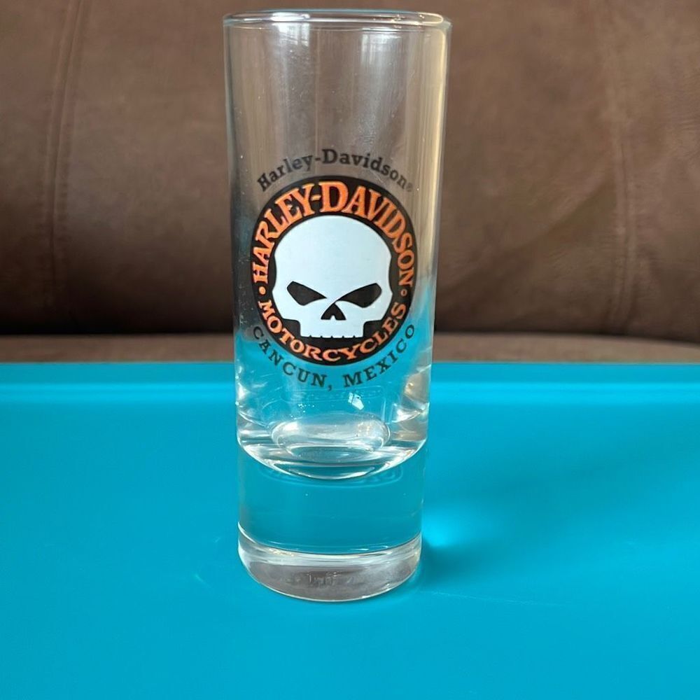 Harley Davidson Cancun Mexico 4” Double Shot Glass